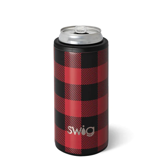 Buffalo Plaid Skinny Can Cooler (12oz)