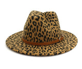 Leopard brown belt panama hat