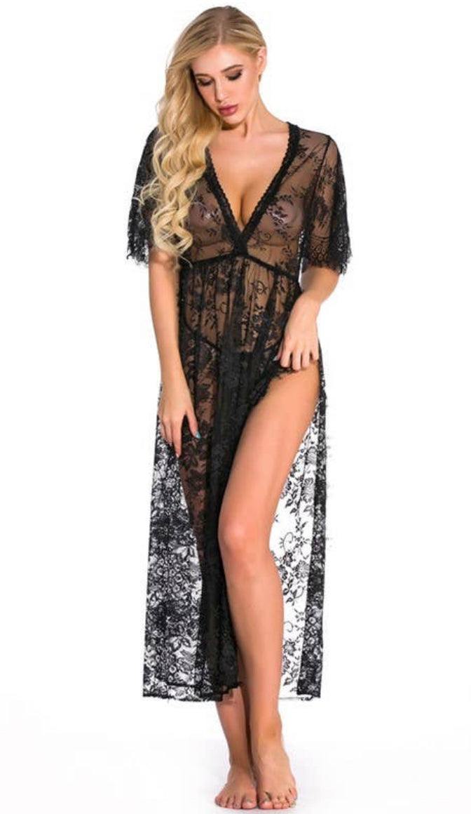 Sexy long lace nightgown